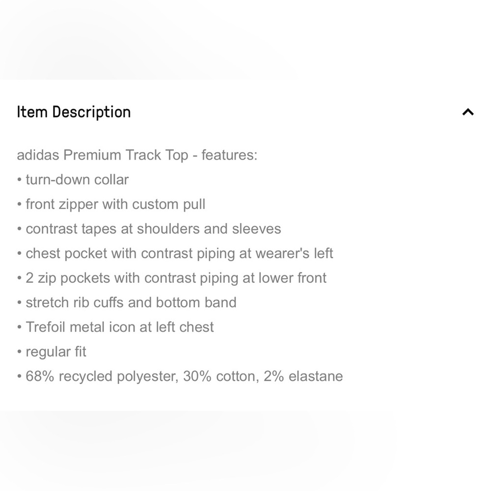 ADIDAS PREMIUM TRACK TOP L NWT - Picture 10 of 10